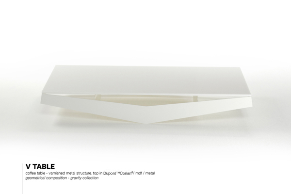 coffee table - V table - design Luca Casini Milano - Luca Casini Editions